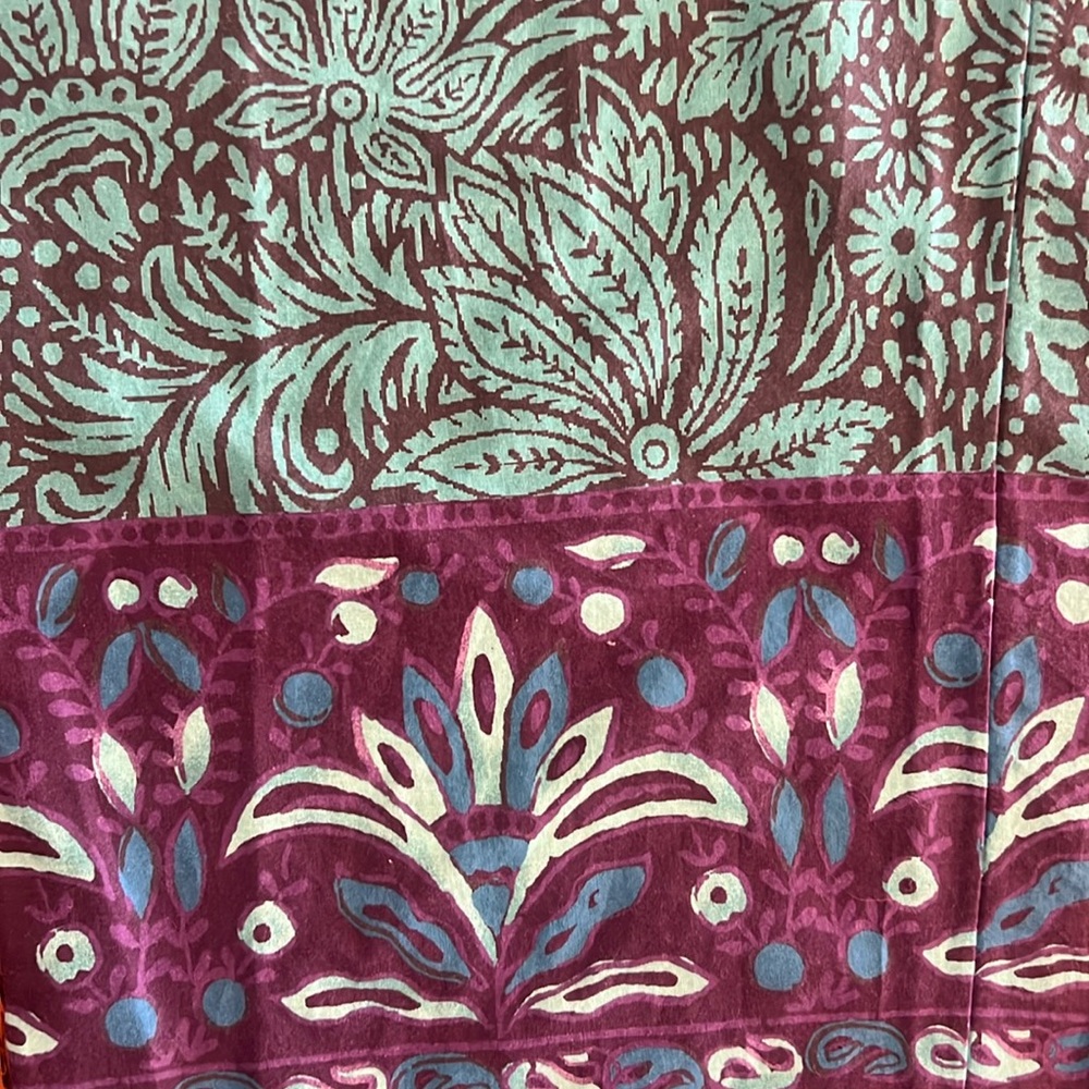 NWOT Sundance Vibrant Reef Pants Floral Scroll Turquoise Blue Purple SZ M 8-10 - Picture 12 of 16